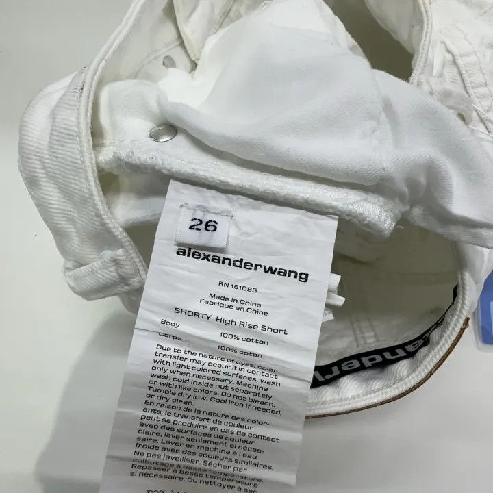 Alexander Wang Alexander Wang White High-Waisted Denim Shorts 0079 Size 26" / US 2 / IT 38 - 4 Thumbnail