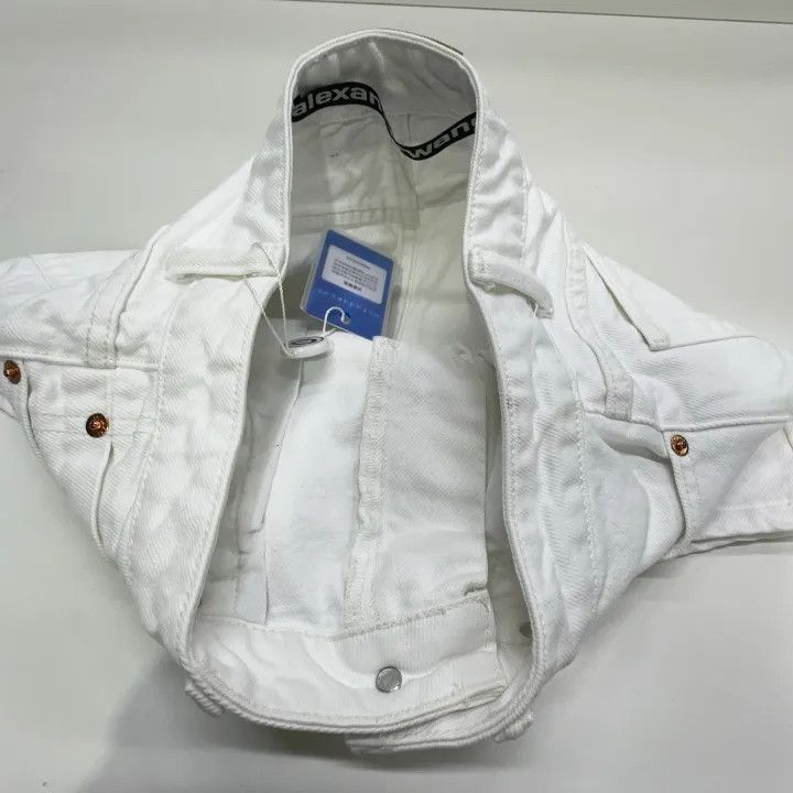 Alexander Wang Alexander Wang White High-Waisted Denim Shorts 0079 Size 26" / US 2 / IT 38 - 6 Thumbnail
