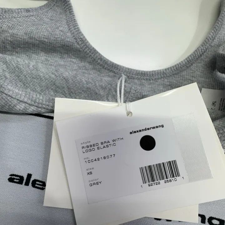 Alexander Wang Alexander Wang Grey Logo Athletic Crop Top 0079 Size XS / US 0-2 / IT 36-38 - 4 Thumbnail