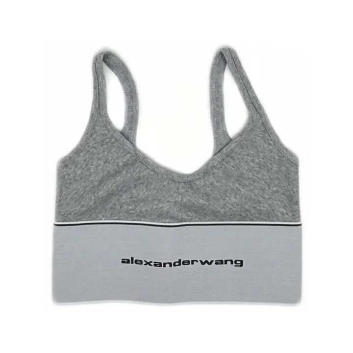 Alexander Wang Alexander Wang Grey Logo Athletic Crop Top 0079 Size XS / US 0-2 / IT 36-38 - 2 Thumbnail