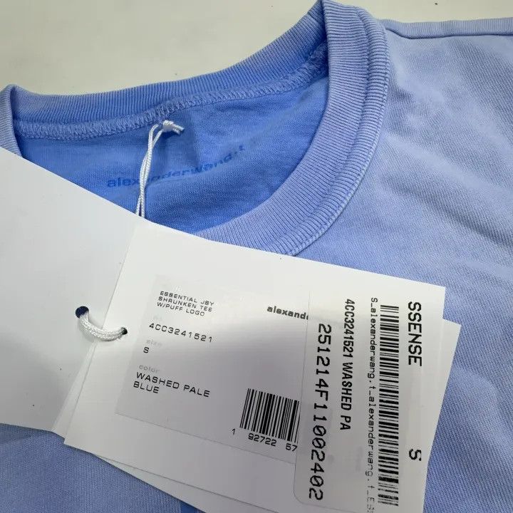 Alexander Wang Alexander Wang Blue Cotton Logo T-Shirt for Women 0079 Size S / US 4 / IT 40 - 5 Thumbnail