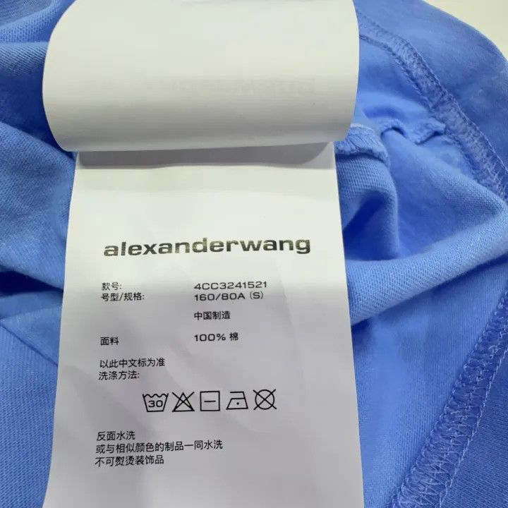 Alexander Wang Alexander Wang Blue Cotton Logo T-Shirt for Women 0079 Size S / US 4 / IT 40 - 6 Thumbnail