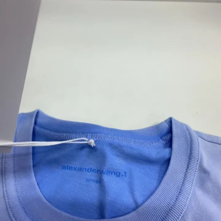 Alexander Wang Alexander Wang Blue Cotton Logo T-Shirt for Women 0079 Size S / US 4 / IT 40 - 4 Thumbnail