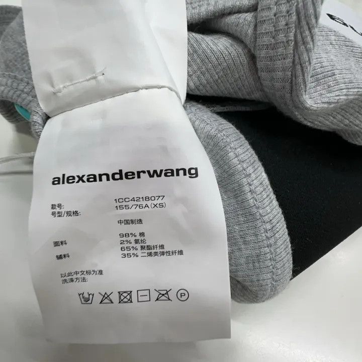 Alexander Wang Alexander Wang Gray Cotton Logo Sports Bra 0079 Size XS / US 0-2 / IT 36-38 - 3 Thumbnail