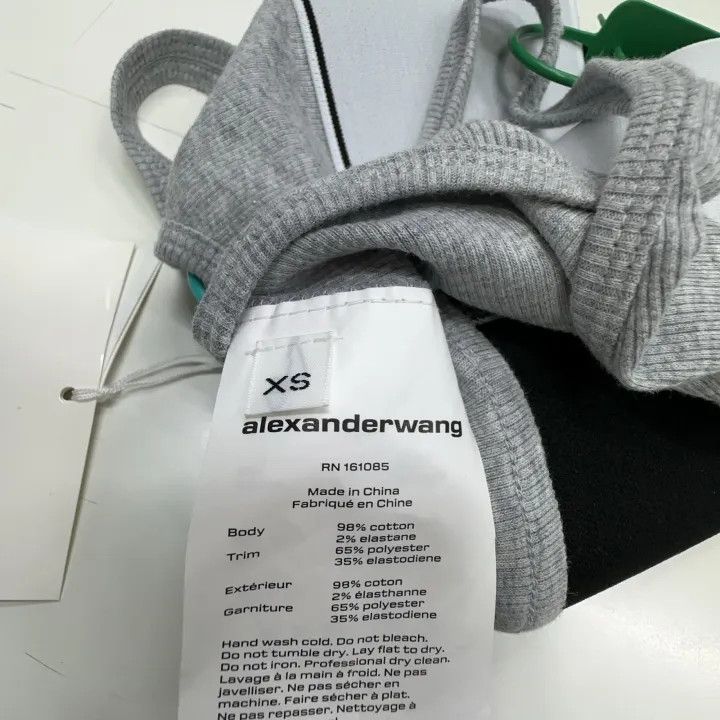 Alexander Wang Alexander Wang Gray Cotton Logo Sports Bra 0079 Size XS / US 0-2 / IT 36-38 - 2 Thumbnail