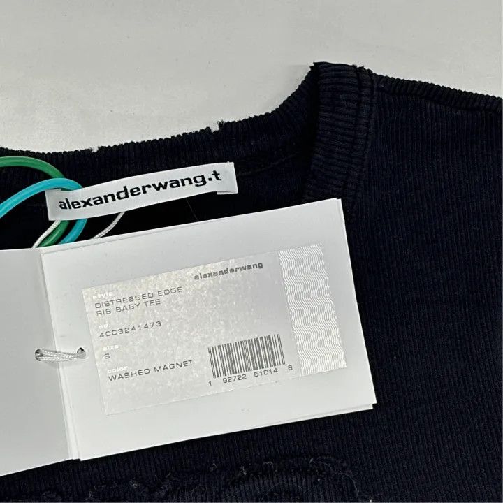 Alexander Wang Alexander Wang Distressed Logo Short Sleeve T-Shirt 0079 Size S / US 4 / IT 40 - 2 Thumbnail