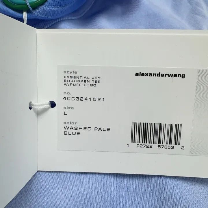 Alexander Wang Alexander Wang Blue Logo Fitted T-Shirt 0079 Size L / US 10 / IT 46 - 4 Thumbnail
