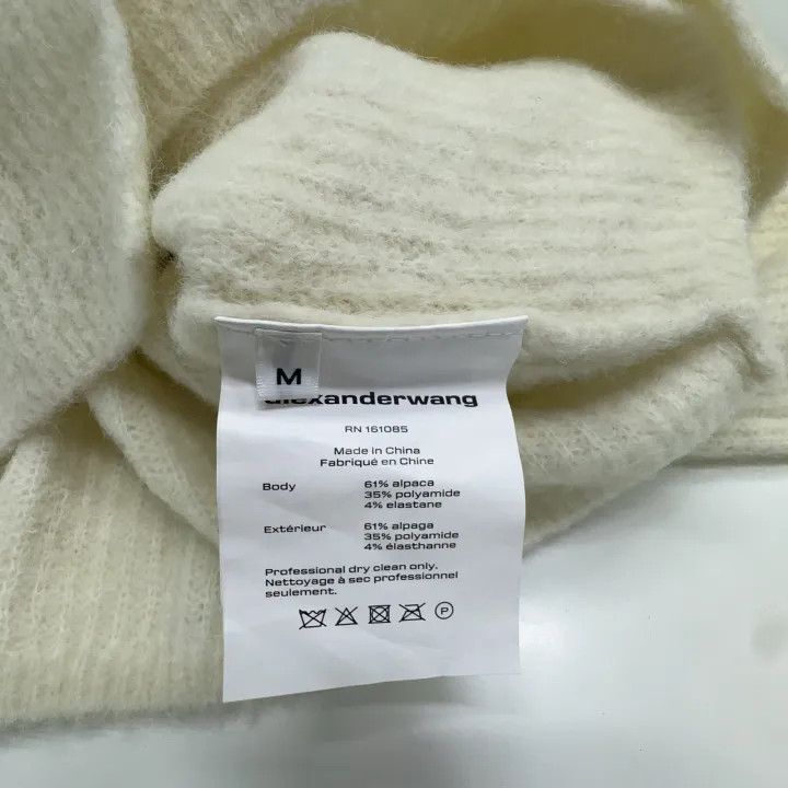 Alexander Wang Alexander Wang Women's V-Neck Cropped Knit Sweater 0079 Size M / US 6-8 / IT 42-44 - 5 Thumbnail