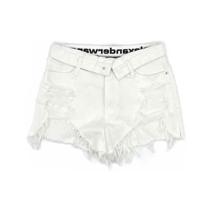 Alexander Wang Alexander Wang Women's Distressed Flag Denim Shorts 0079 Size 29" - 2 Thumbnail