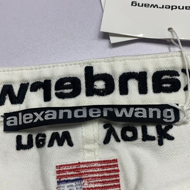Alexander Wang Alexander Wang Women's Distressed Flag Denim Shorts 0079 Size 29" - 4 Thumbnail