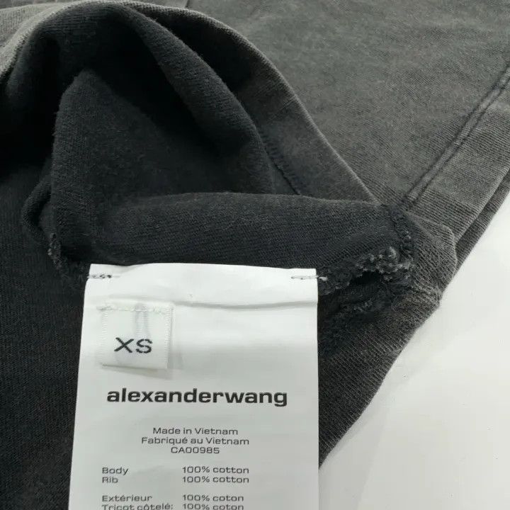 Alexander Wang SS22 Cropped Logo T-Shirt in Gray 0079