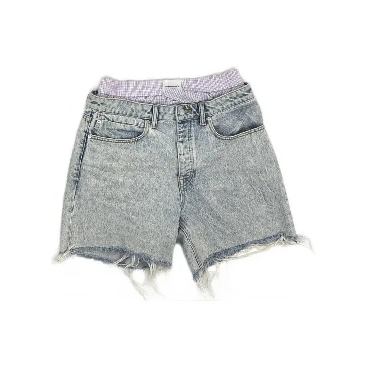 Alexander Wang Alexander Wang Logo Denim Shorts for Women 0079 Size 27" / US 4 / IT 40 - 2 Thumbnail