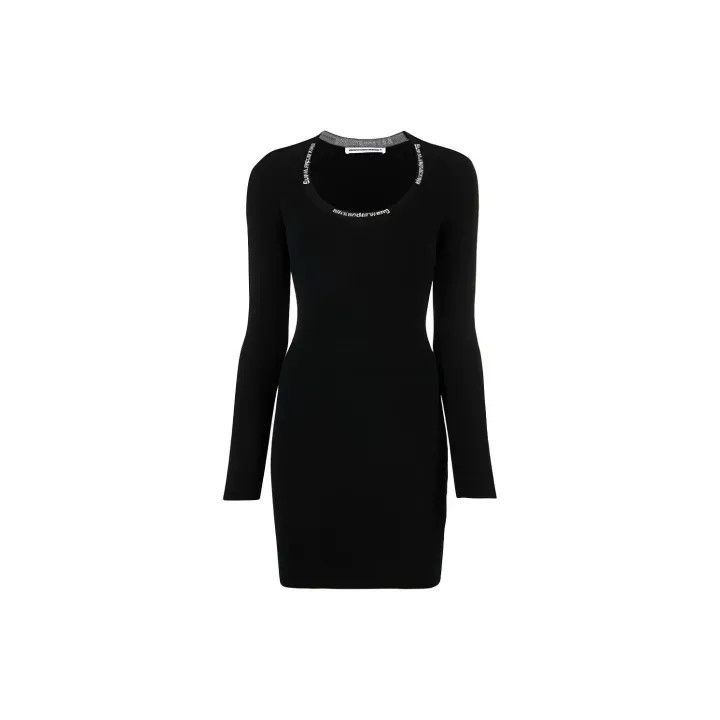 Alexander Wang Alexander Wang FW21 Logo Long Sleeve Dress 0079 Size S / US 4 / IT 40 - 2 Thumbnail