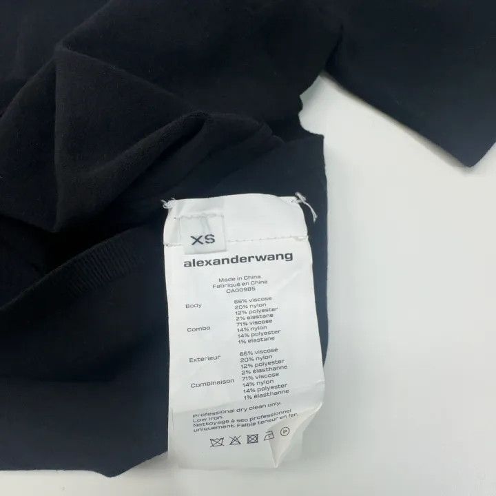 Alexander Wang Alexander Wang Black Logo Trim Short Sleeve T-Shirt 0079 Size XS / US 0-2 / IT 36-38 - 3 Thumbnail