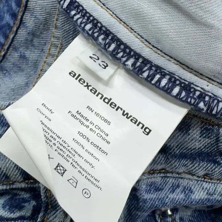 Alexander Wang Alexander Wang SS24 Logo Print Denim Pants 0079 Size 23" - 4 Thumbnail