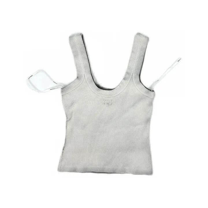 Alexander Wang Alexander Wang Fitted Logo Tank Top for Women 0079 Size S / US 4 / IT 40 - 2 Thumbnail