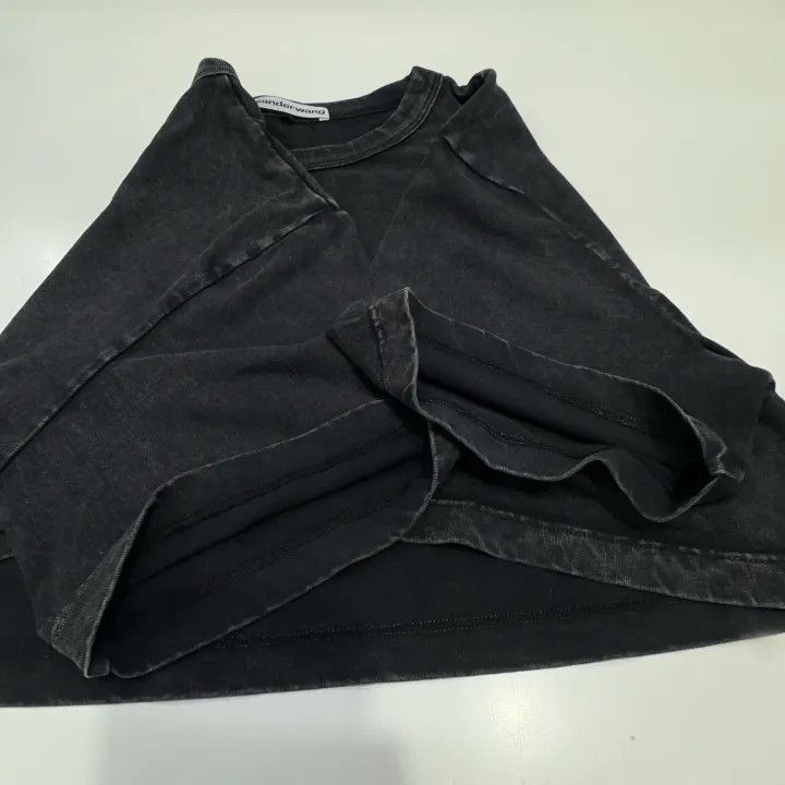 Alexander Wang Alexander Wang SS22 Cropped Gray Logo T-Shirt 0079 Size S / US 4 / IT 40 - 7 Thumbnail