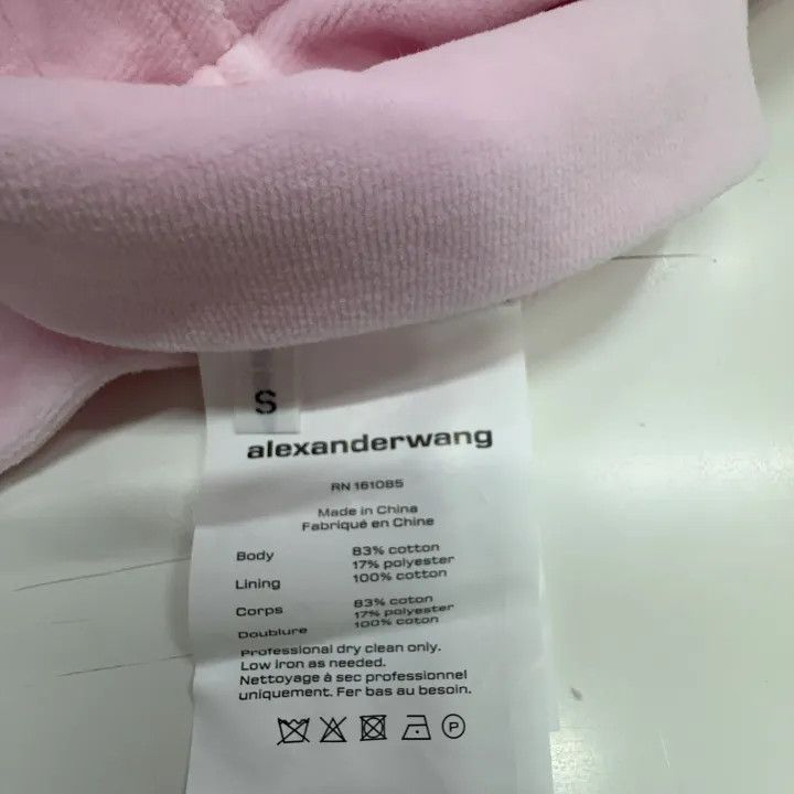 Alexander Wang Alexander Wang Pink Cropped Cotton Hoodie 0079 Size S / US 4 / IT 40 - 3 Thumbnail