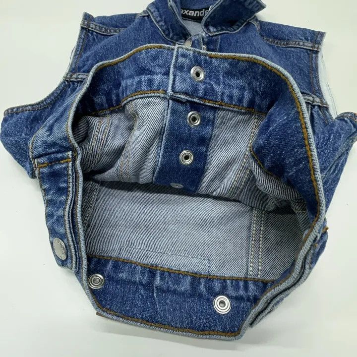 Alexander Wang Alexander Wang Denim Crop Button-Up Vest 0079 Size XXS / US 00 / IT 34 - 7 Thumbnail
