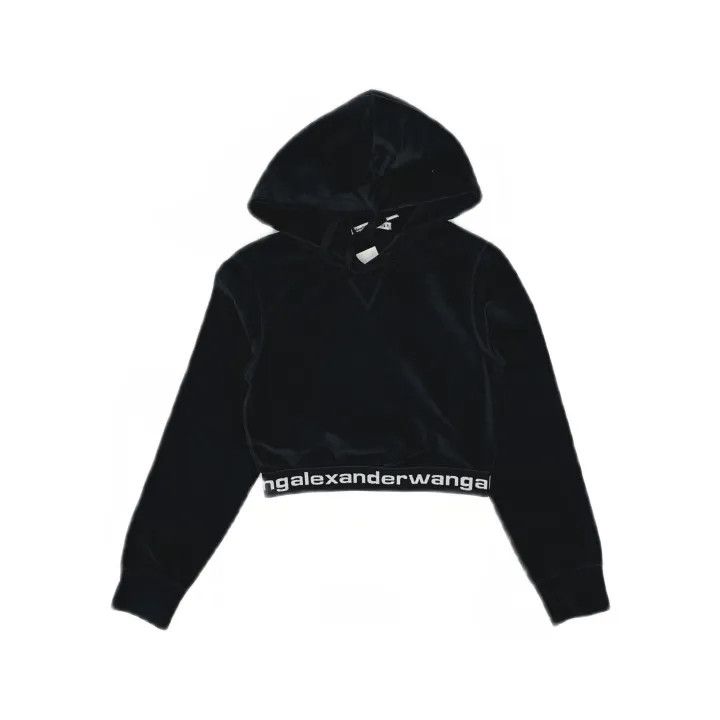 Alexander Wang Alexander Wang Black Cropped Hoodie 0079 Size XS / US 0-2 / IT 36-38 - 2 Thumbnail