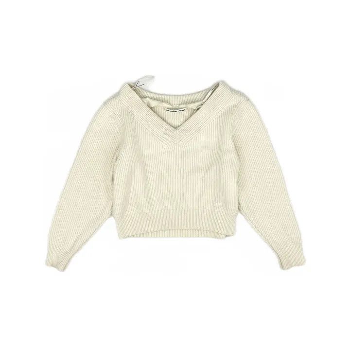 Alexander Wang Alexander Wang White Satin Knit Sweater 0079 Size S / US 4 / IT 40 - 2 Thumbnail