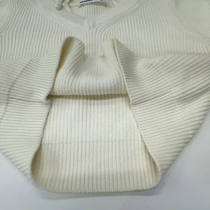 Alexander Wang Alexander Wang White Satin Knit Sweater 0079 Size S / US 4 / IT 40 - 8 Thumbnail