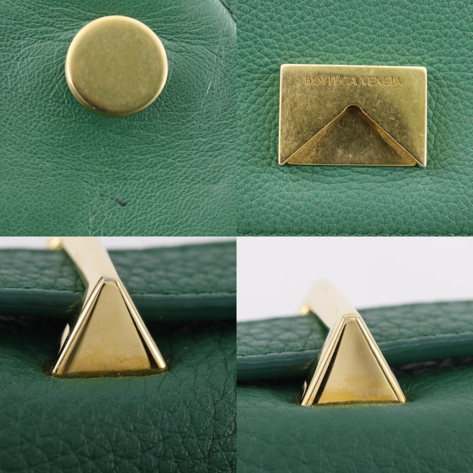 Bottega Veneta Bottega Veneta Mounting Envelope Shoulder Bag Chain Leather Green Flap Women's Size ONE SIZE - 8 Thumbnail