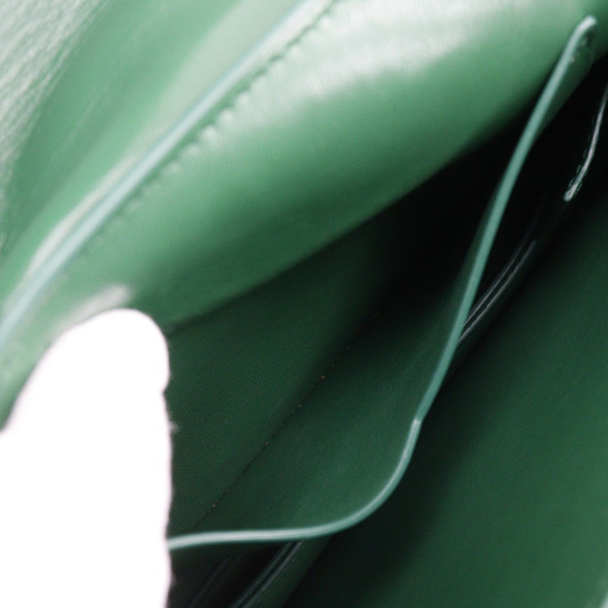 Bottega Veneta Bottega Veneta Mounting Envelope Shoulder Bag Chain Leather Green Flap Women's Size ONE SIZE - 5 Thumbnail