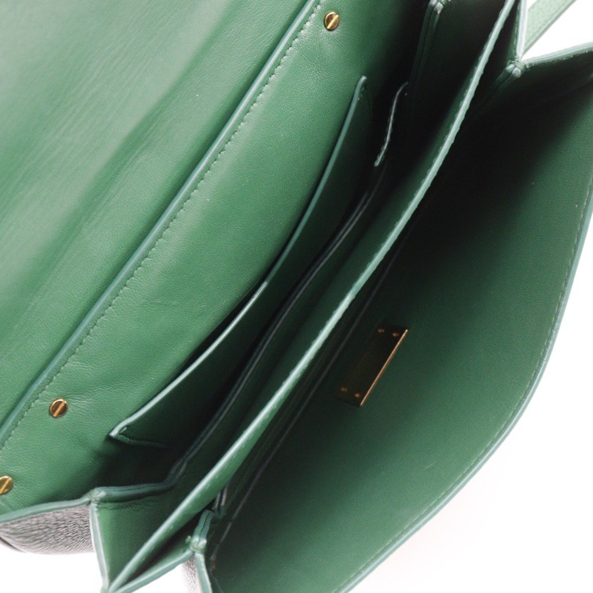 Bottega Veneta Bottega Veneta Mounting Envelope Shoulder Bag Chain Leather Green Flap Women's Size ONE SIZE - 6 Thumbnail