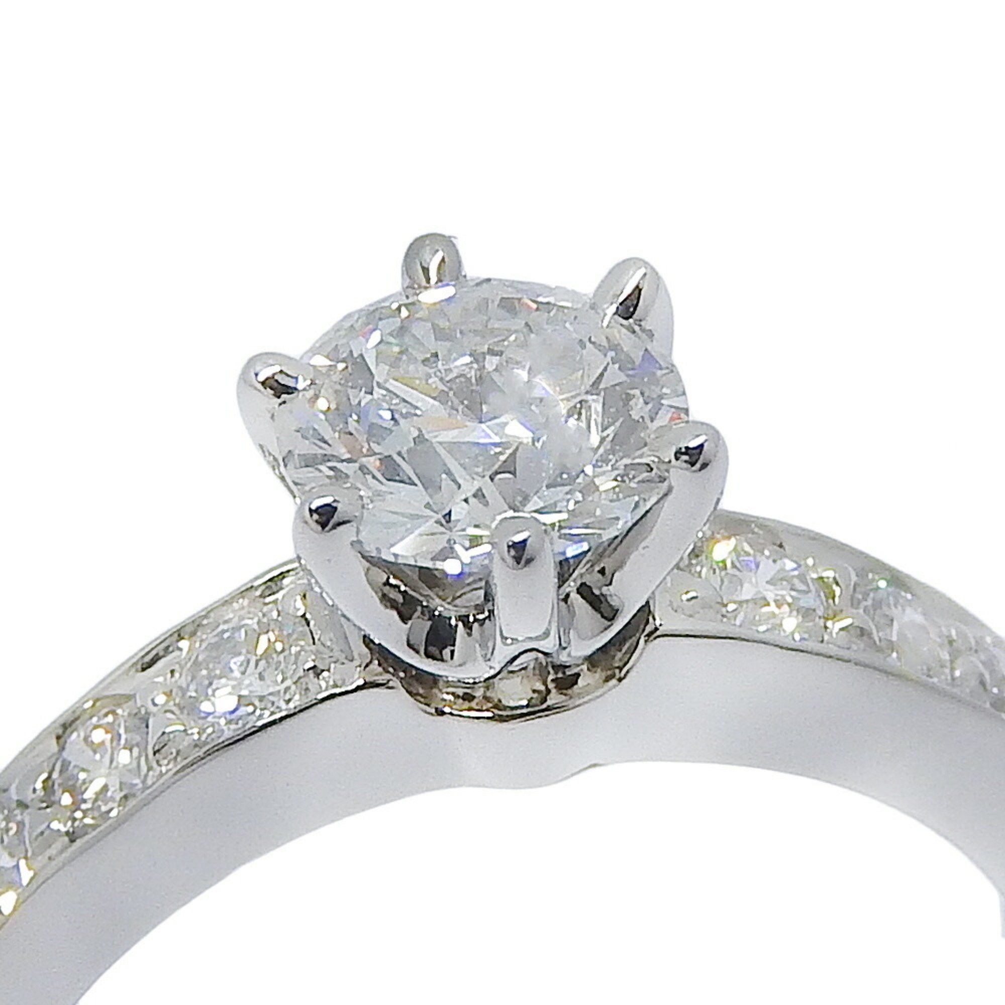 Tiffany & Co. Tiffany & Co. Solitaire size 4 ring, half eternity, Pt950 platinum x diamond, 0.50, approx. 3.9g, Solitaire, women's Size ONE SIZE - 4 Thumbnail