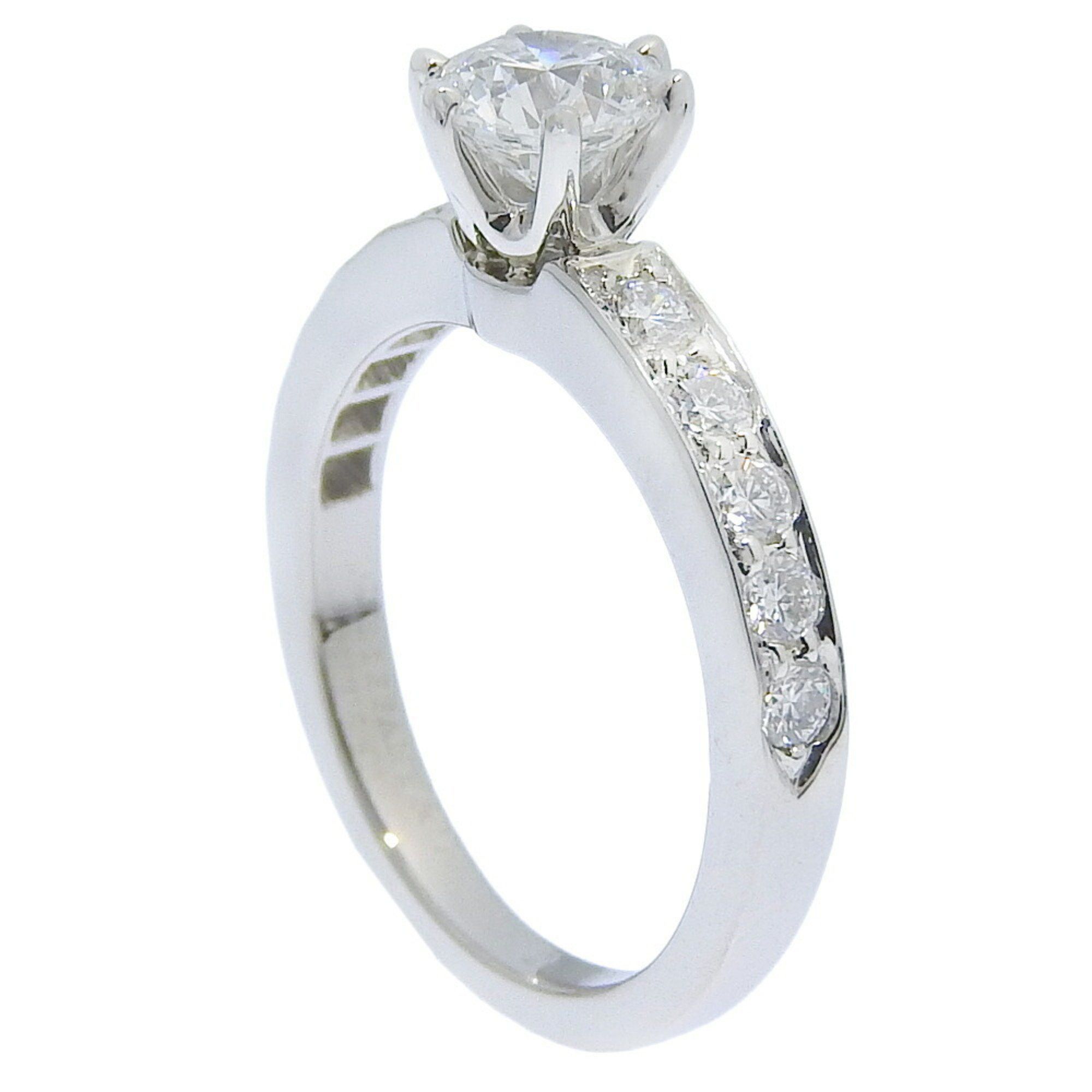 Tiffany & Co. Tiffany & Co. Solitaire size 4 ring, half eternity, Pt950 platinum x diamond, 0.50, approx. 3.9g, Solitaire, women's Size ONE SIZE - 3 Thumbnail