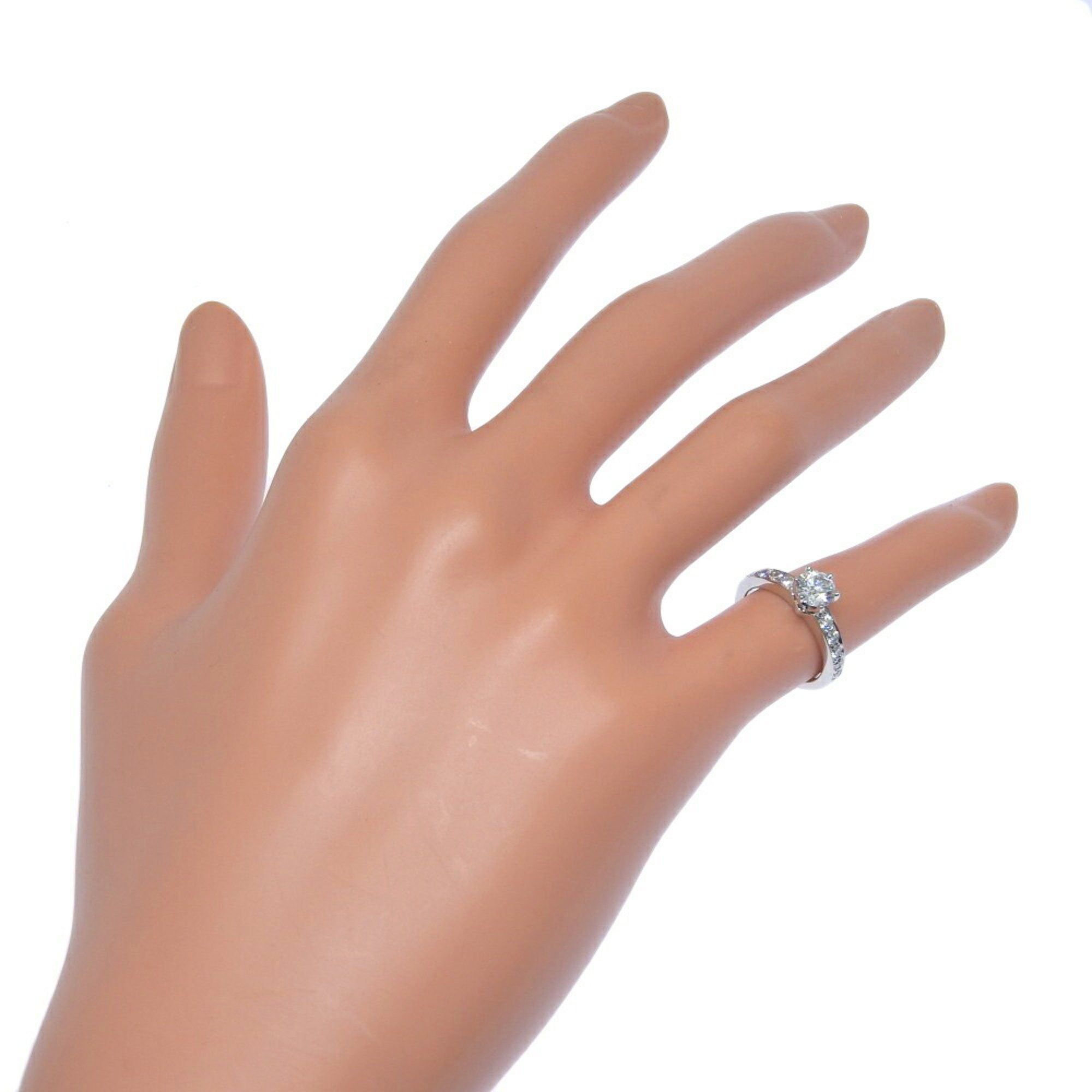 Tiffany & Co. Tiffany & Co. Solitaire size 4 ring, half eternity, Pt950 platinum x diamond, 0.50, approx. 3.9g, Solitaire, women's Size ONE SIZE - 2 Thumbnail