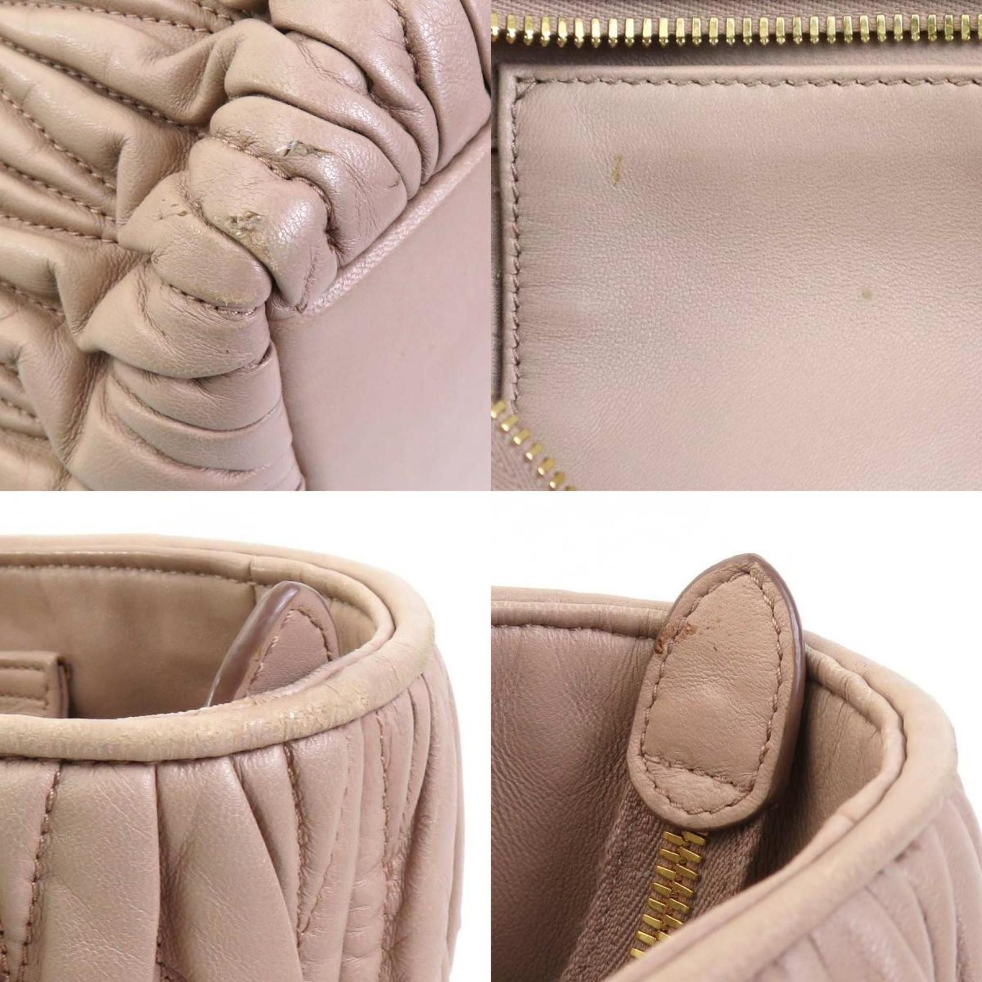 Miu Miu Miu Miu Miu handbag shoulder bag leather pink beige ladies h31232a Size ONE SIZE - 3 Thumbnail