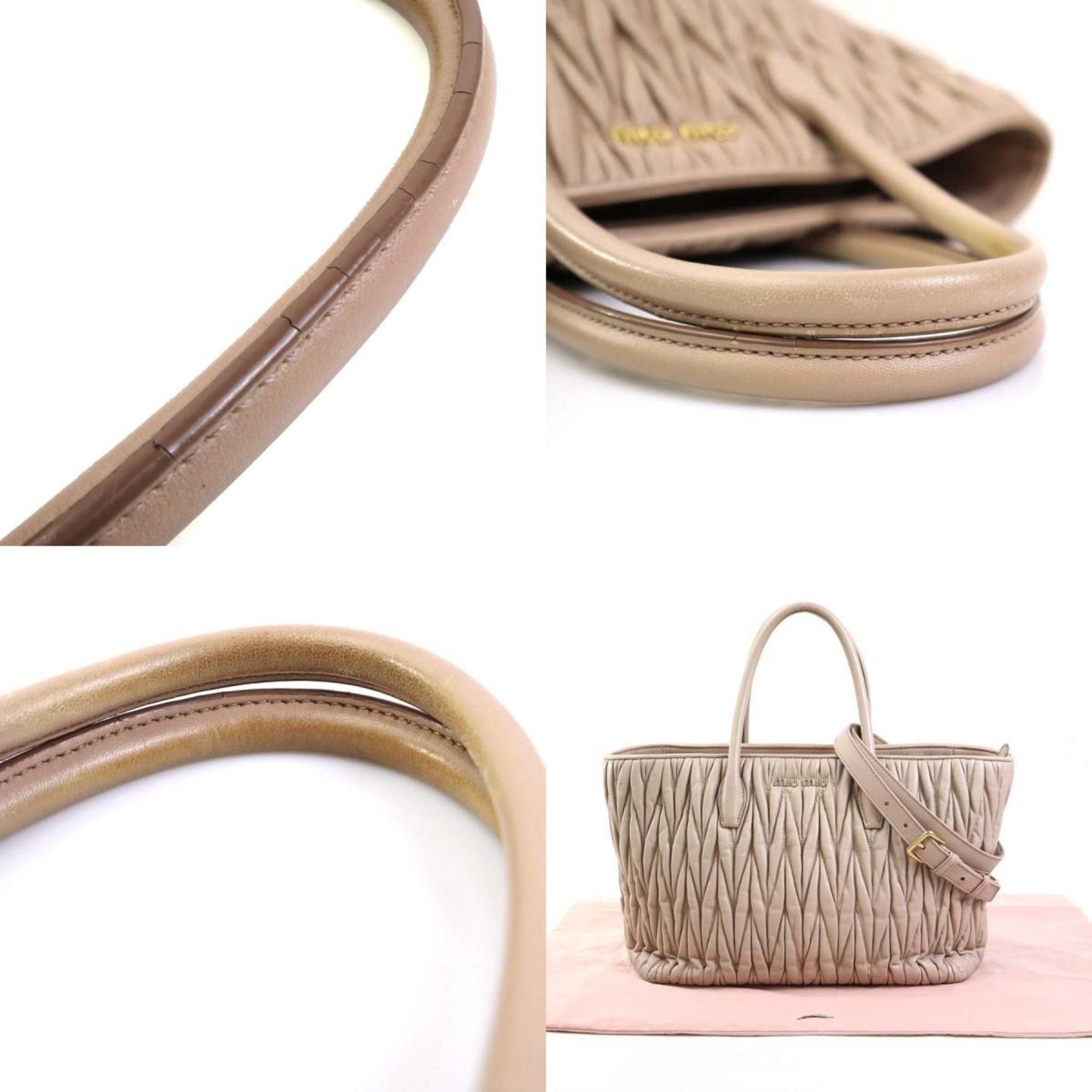 Miu Miu Miu Miu Miu handbag shoulder bag leather pink beige ladies h31232a Size ONE SIZE - 5 Thumbnail