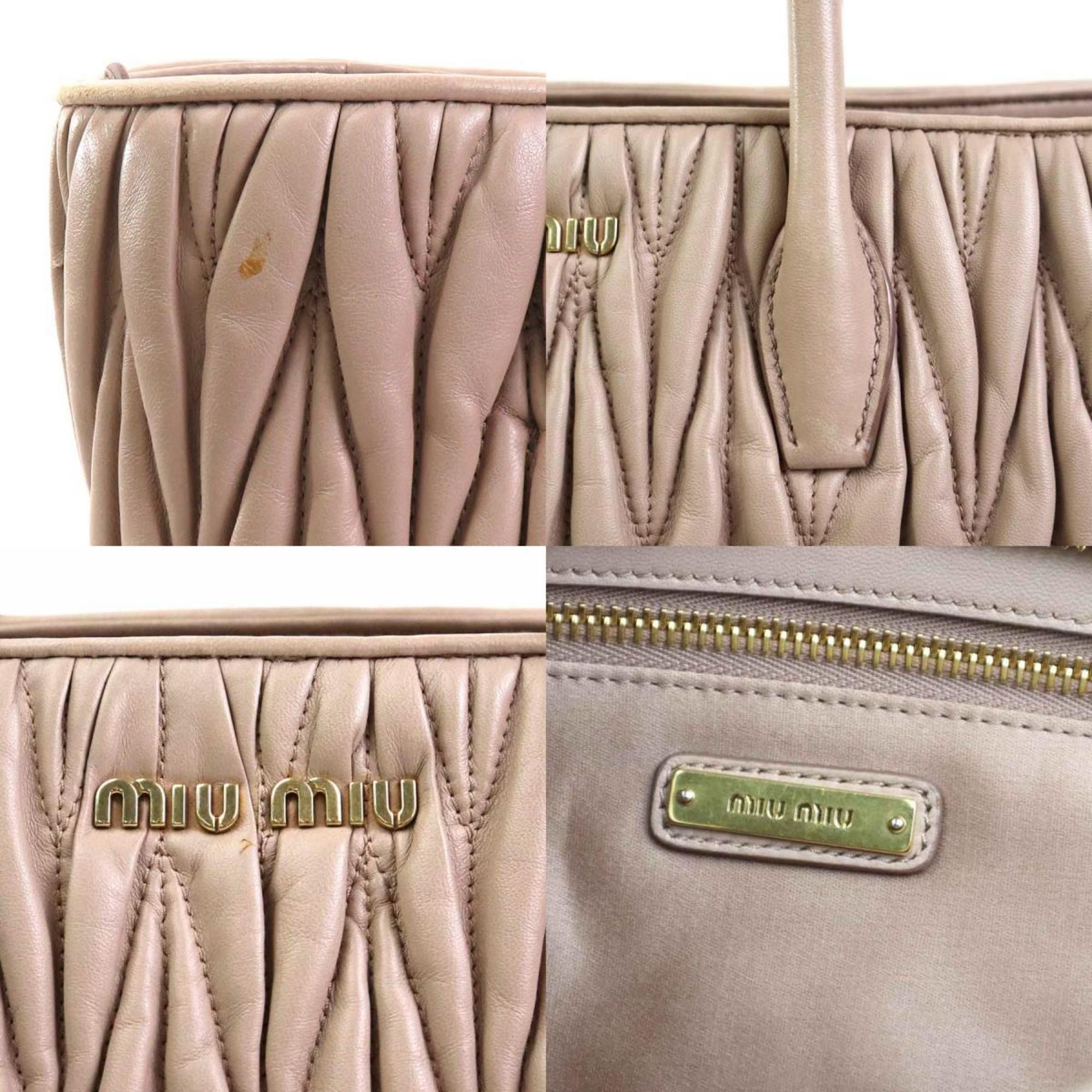 Miu Miu Miu Miu Miu handbag shoulder bag leather pink beige ladies h31232a Size ONE SIZE - 4 Thumbnail