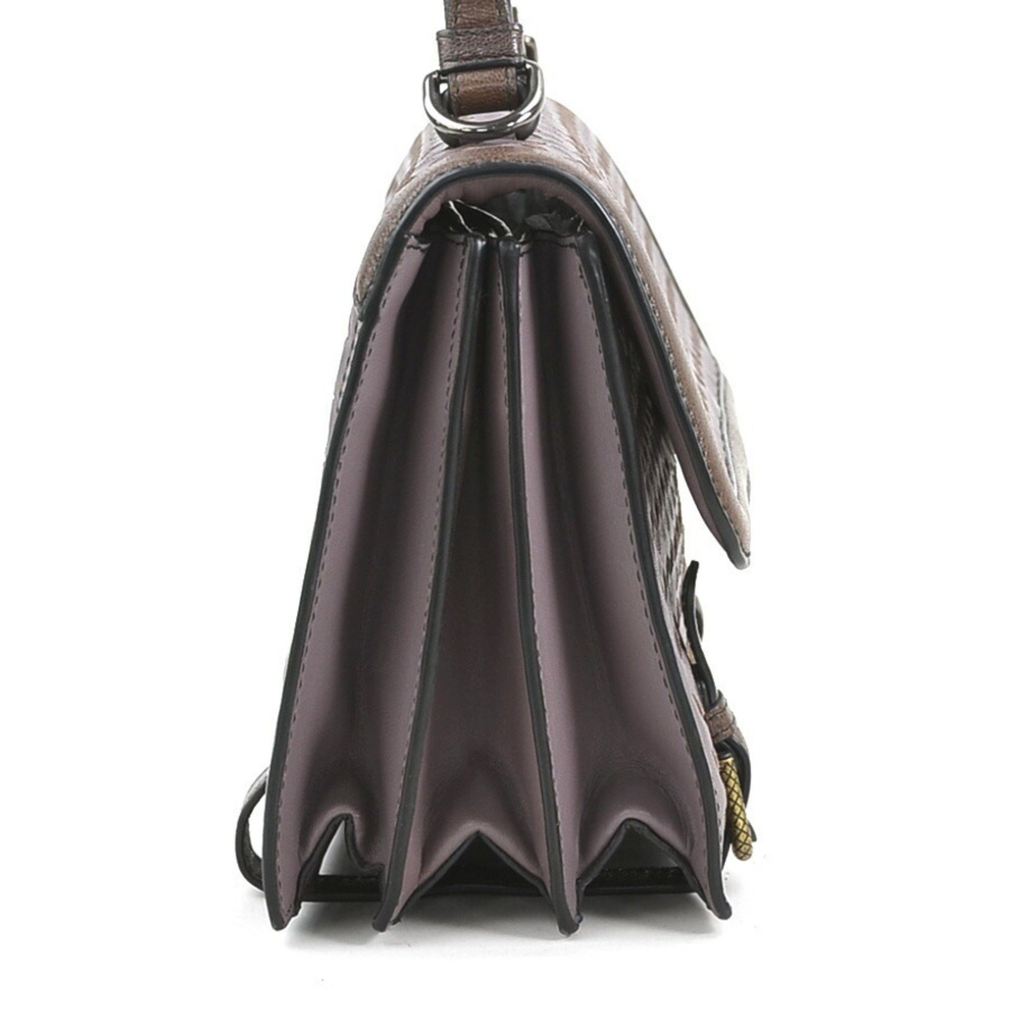 Bottega Veneta Bottega Veneta Shoulder Bag Intrecciato Leather Purple Brown Women's e60474a Size ONE SIZE - 2 Thumbnail