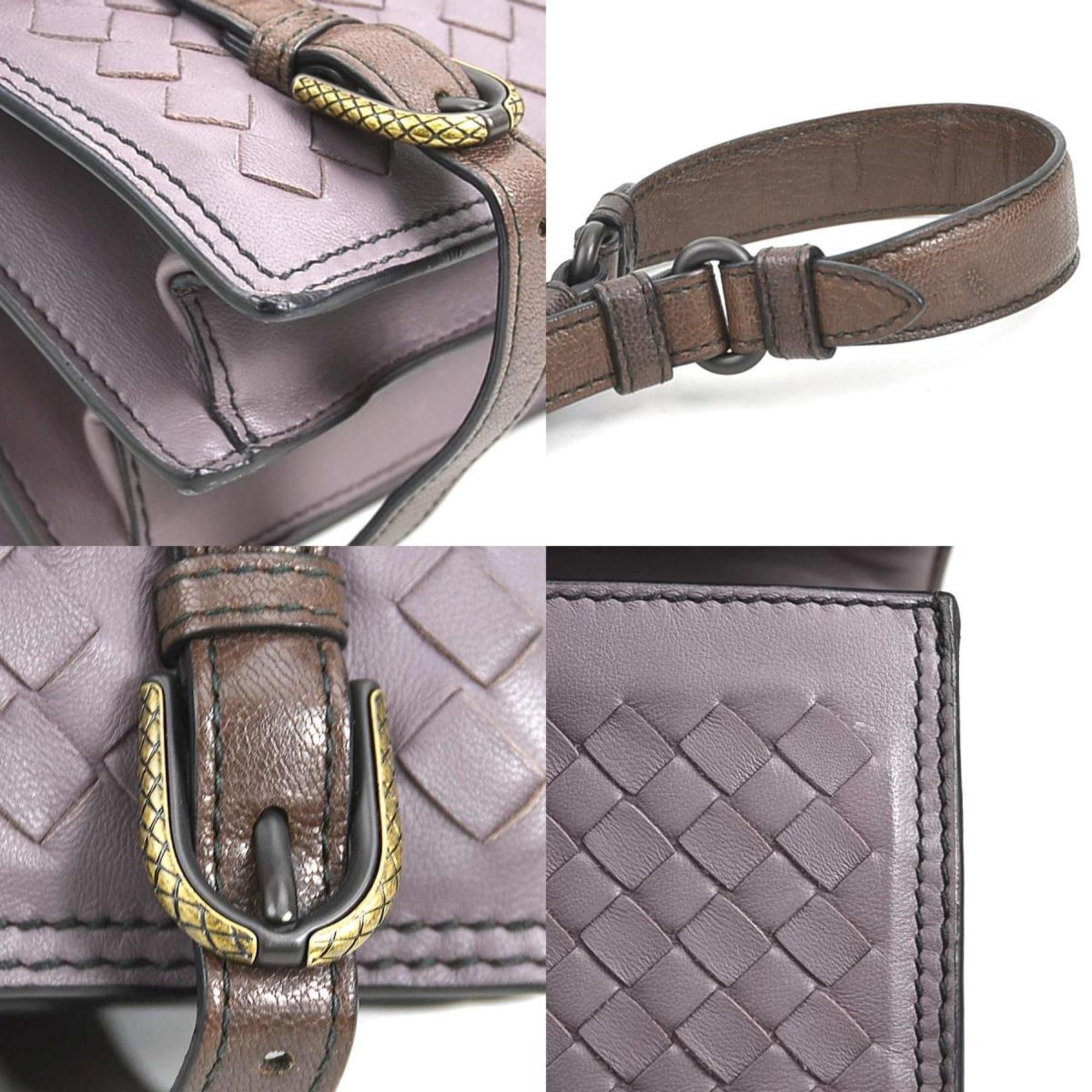 Bottega Veneta Bottega Veneta Shoulder Bag Intrecciato Leather Purple Brown Women's e60474a Size ONE SIZE - 4 Thumbnail