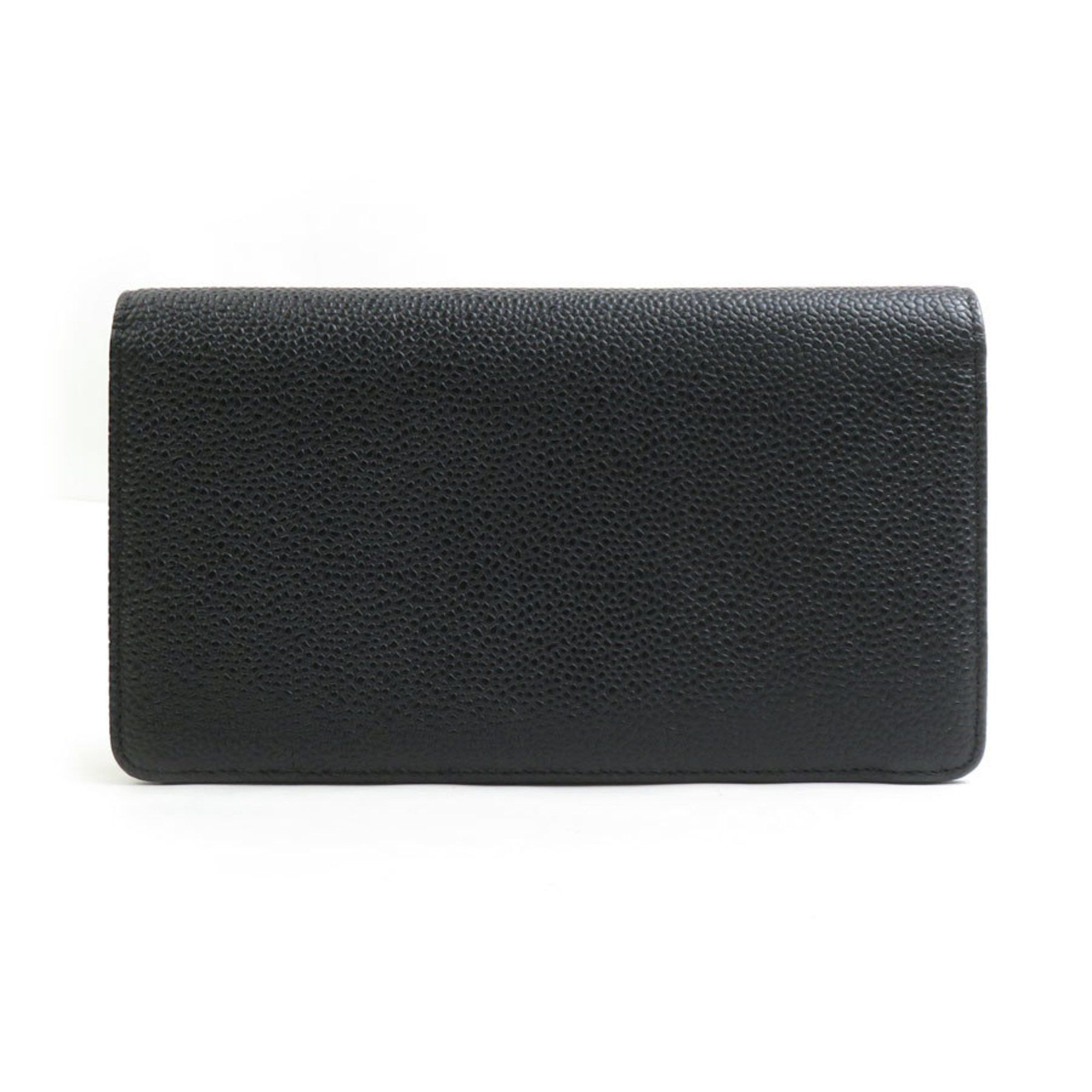 Chanel CHANEL Bi-fold Long Wallet Caviar Skin Leather Black Women's 56182a Size ONE SIZE - 2 Thumbnail