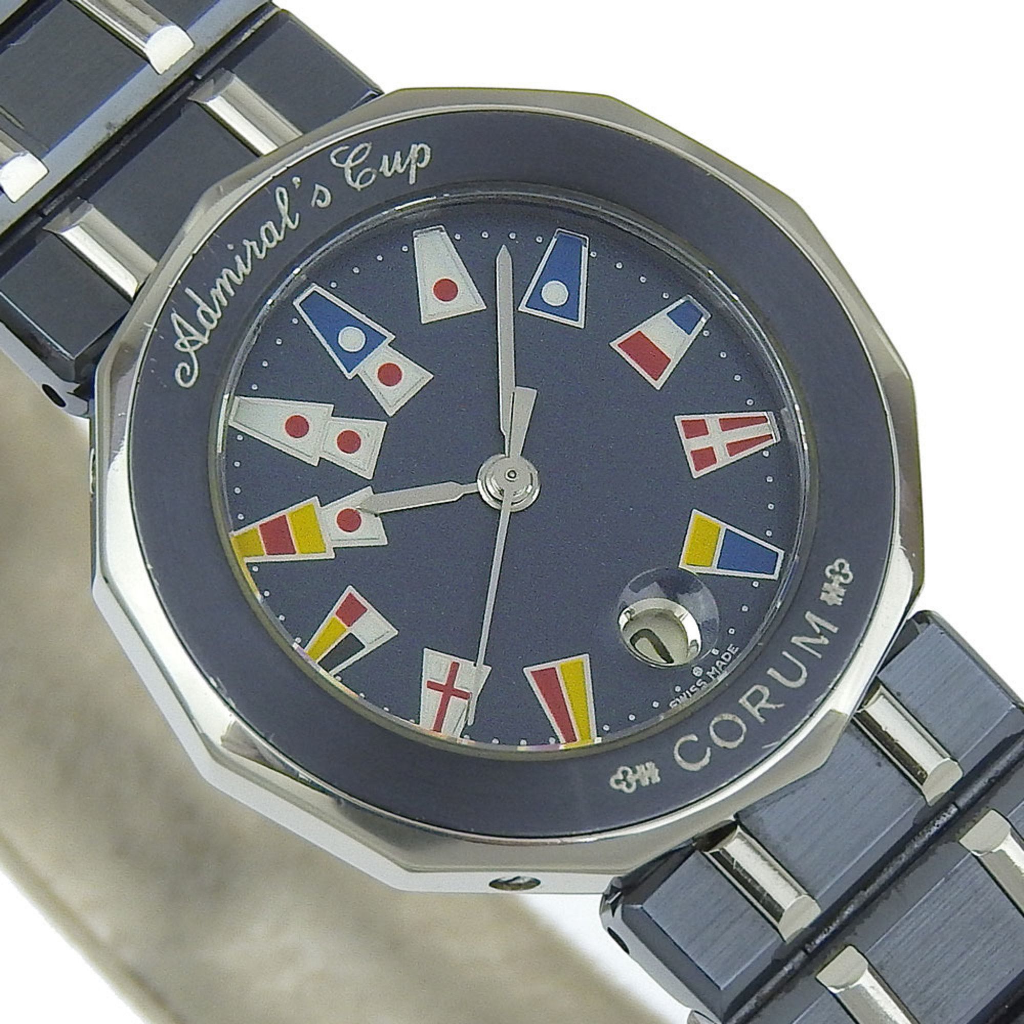 Corum Corum Admiral's Cup Watch 39.610.30.V50 Stainless Steel x Gun Blue Quartz Analog Display Navy Dial Admirals Ladies Size ONE SIZE - 3 Thumbnail
