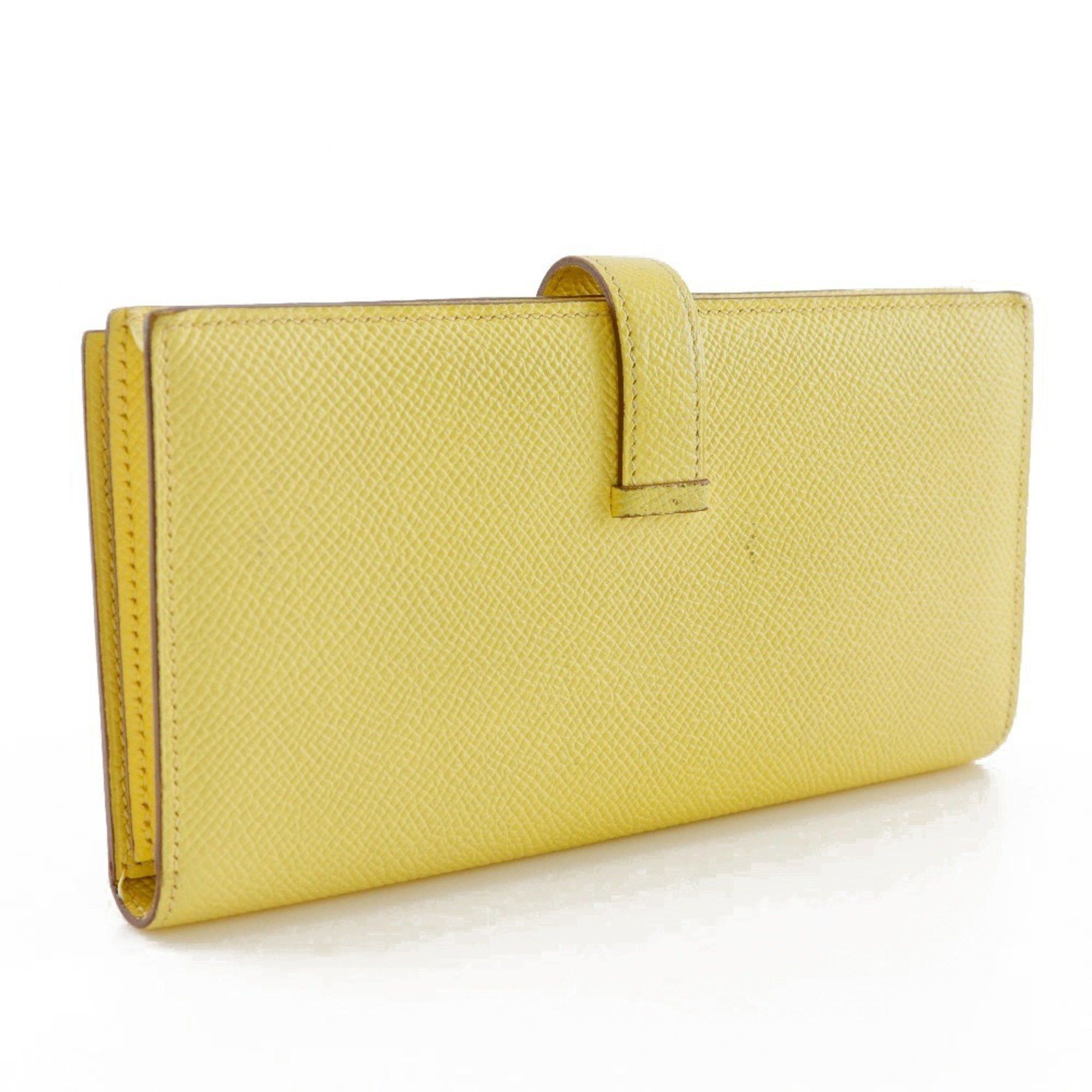 Hermes Hermes Beansufla Long Wallet Veau Epsom 2014 Yellow R Belt Clasp Women's Size ONE SIZE - 3 Thumbnail