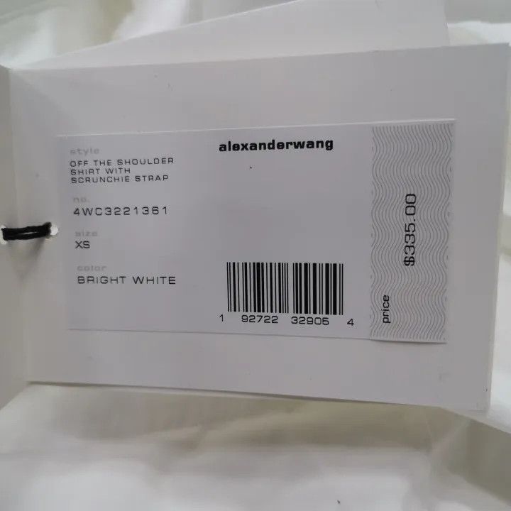 Alexander Wang Alexander Wang SS22 White Off-Shoulder Long Sleeve Shirt 0079 Size XS / US 0-2 / IT 36-38 - 3 Thumbnail