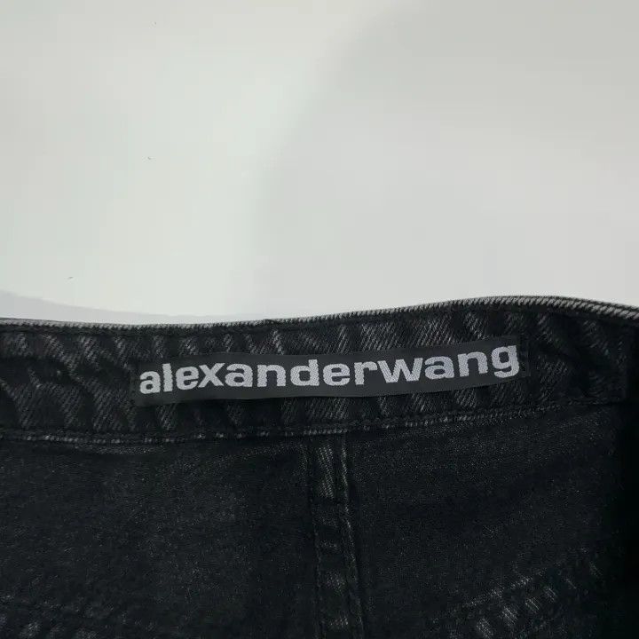 Alexander Wang Gray Denim Cutoff Shorts for Women 0079