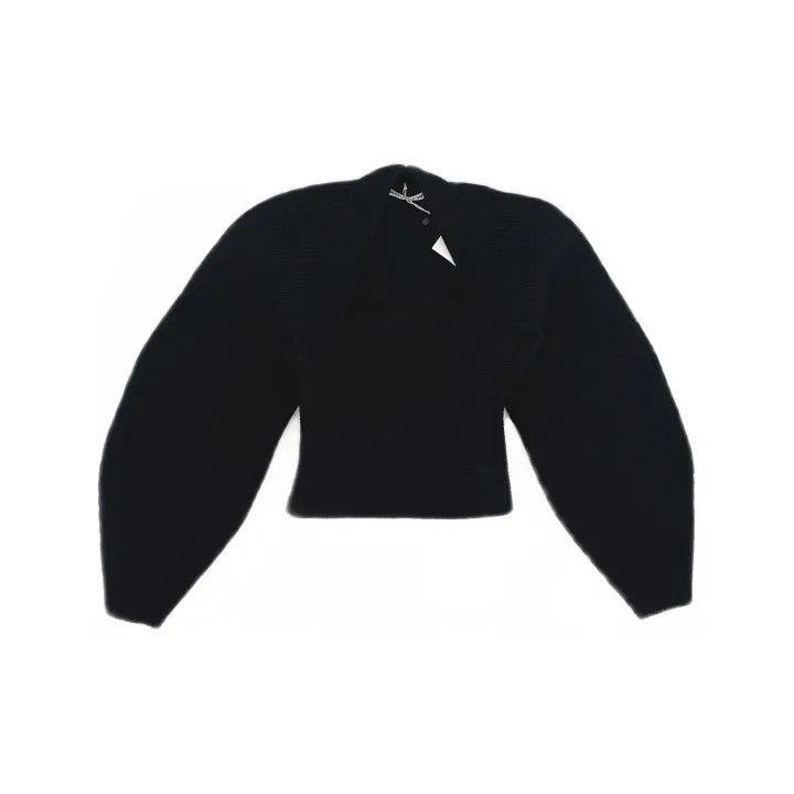 Alexander Wang Alexander Wang Black Puff Sleeve Sweater for Women 0079 Size XS / US 0-2 / IT 36-38 - 2 Thumbnail