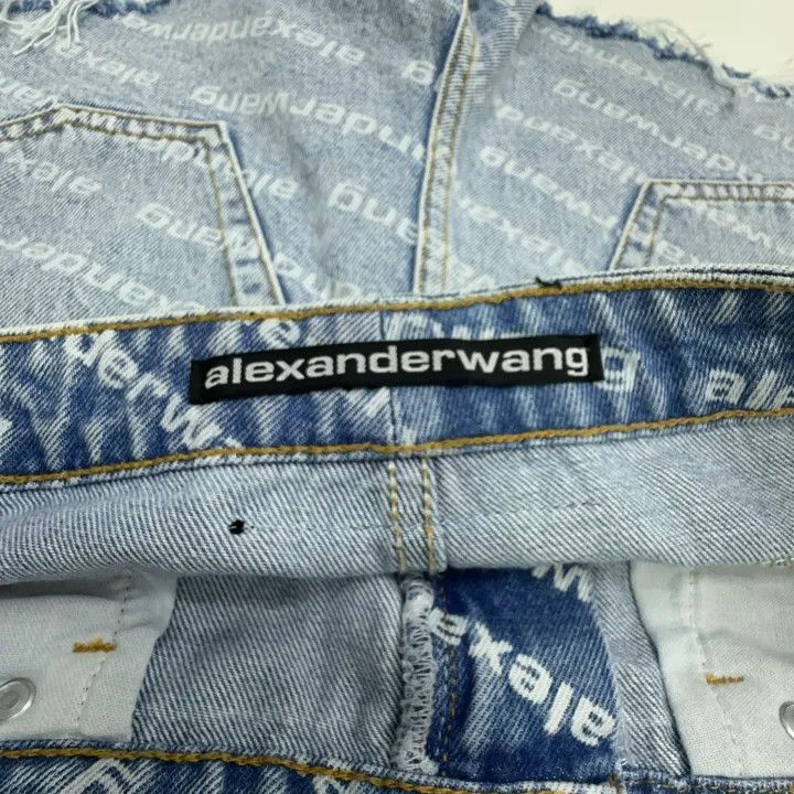 Alexander Wang Alexander Wang Logo Denim Shorts for Women 0079 Size 24" / US 00 / IT 34 - 2 Thumbnail