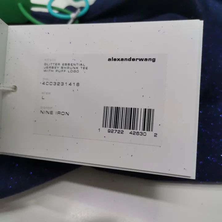 Alexander Wang Alexander Wang Blue Sequin Graphic T-Shirt 0079 Size L / US 10 / IT 46 - 3 Thumbnail