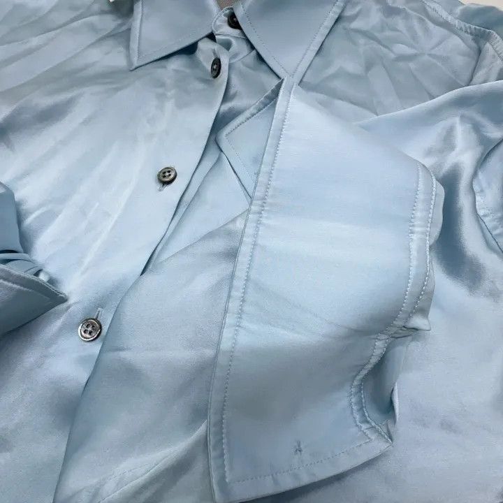 Alexander Wang Alexander Wang Blue Long Sleeve Shirt for Women 0079 Size S / US 4 / IT 40 - 11 Thumbnail