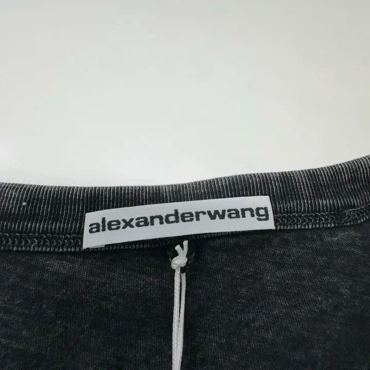 Alexander Wang Alexander Wang SS22 Cropped Logo T-shirt in Gray 0079 Size M / US 6-8 / IT 42-44 - 5 Thumbnail
