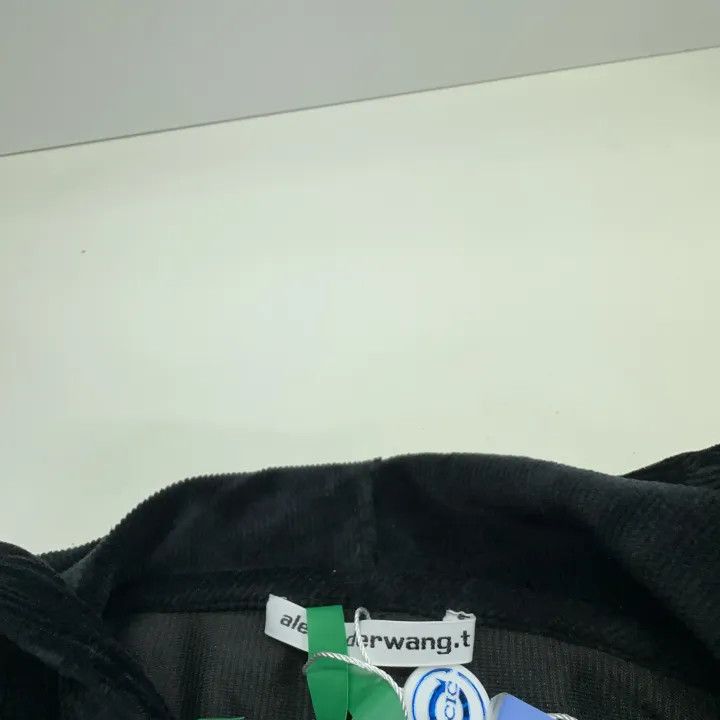 Alexander Wang Black Corduroy Crop Hoodie 0079