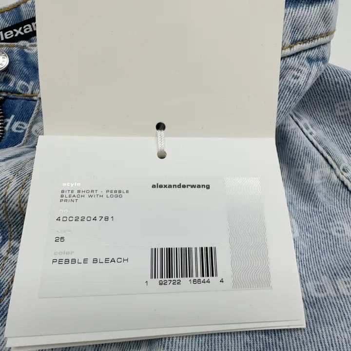 Alexander Wang Alexander Wang Logo Denim Shorts for Women 0079 Size 25" / US 0 / IT 36 - 5 Thumbnail