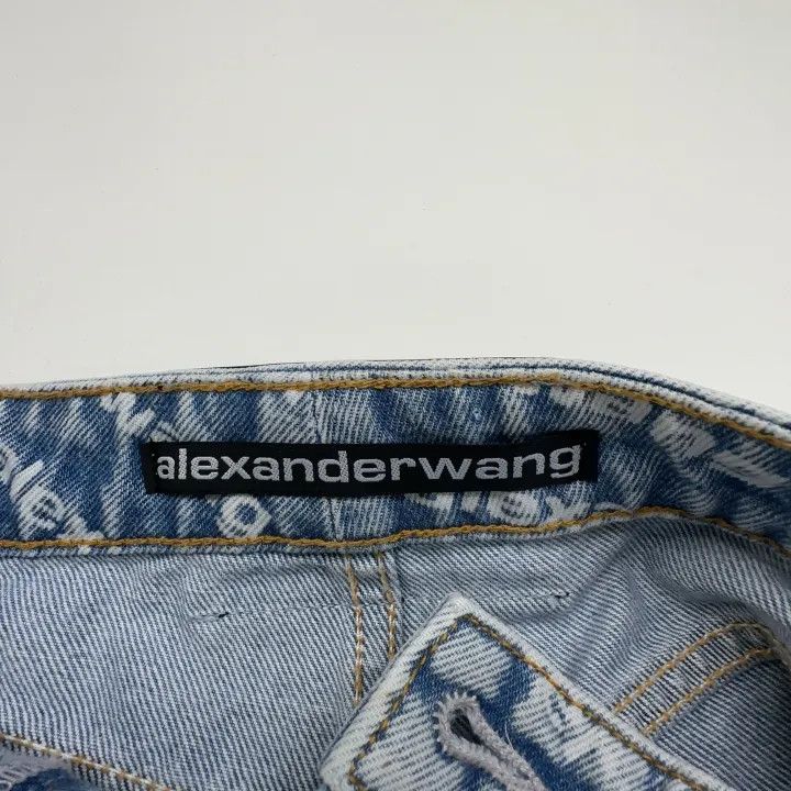 Alexander Wang Alexander Wang Logo Denim Shorts for Women 0079 Size 25" / US 0 / IT 36 - 4 Thumbnail